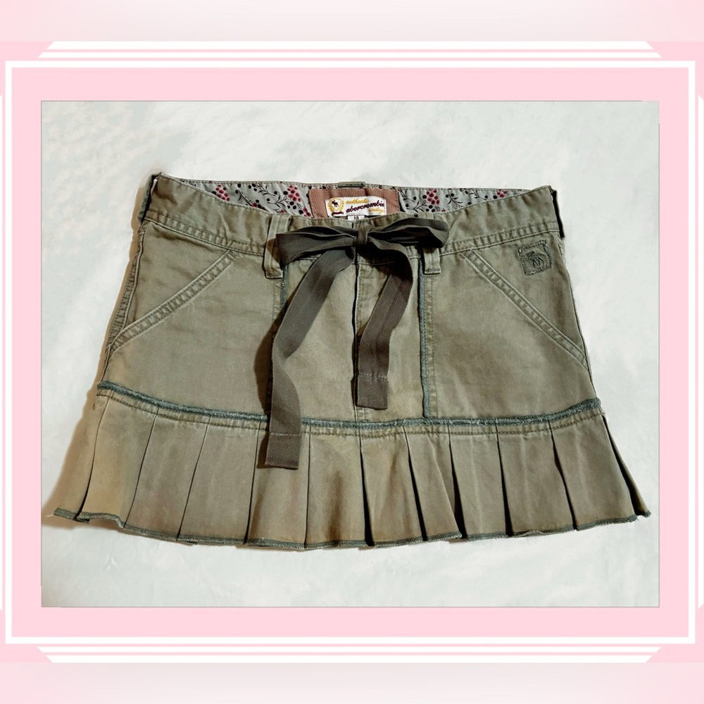 Abercrombie Vintage Girl Mini Skirt, Olive, Size 14